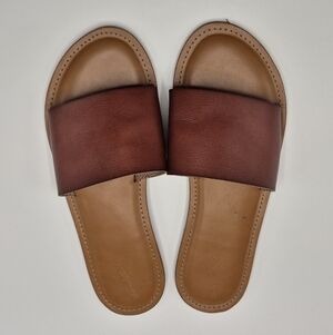 Universal Thread Chestnut Leather Slide Sandal